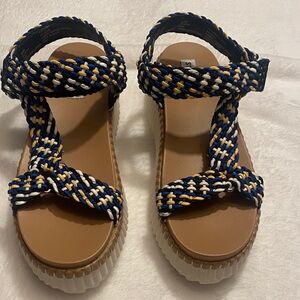 Steve Madden Multicolor Braided Platform Sandals